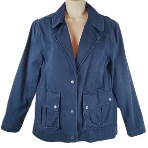 Abercrombie & Fitch Blue Snap Front Jacket Size XS Womens Long Sleeve